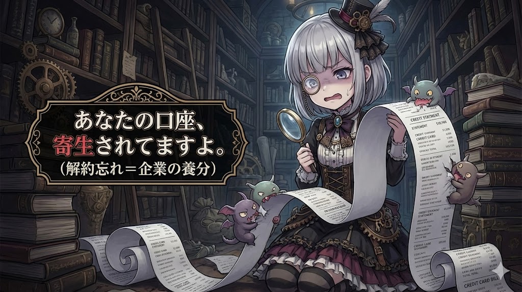 その月額980円、ドブに捨ててますよ？ クレカ明細に巣食う「寄生虫（サブスク）」の駆除方法